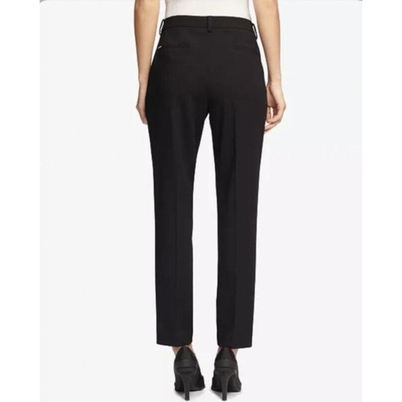 DKNY Black Essex Slim-Leg Dress Pants Black 2 - Picture 2 of 6